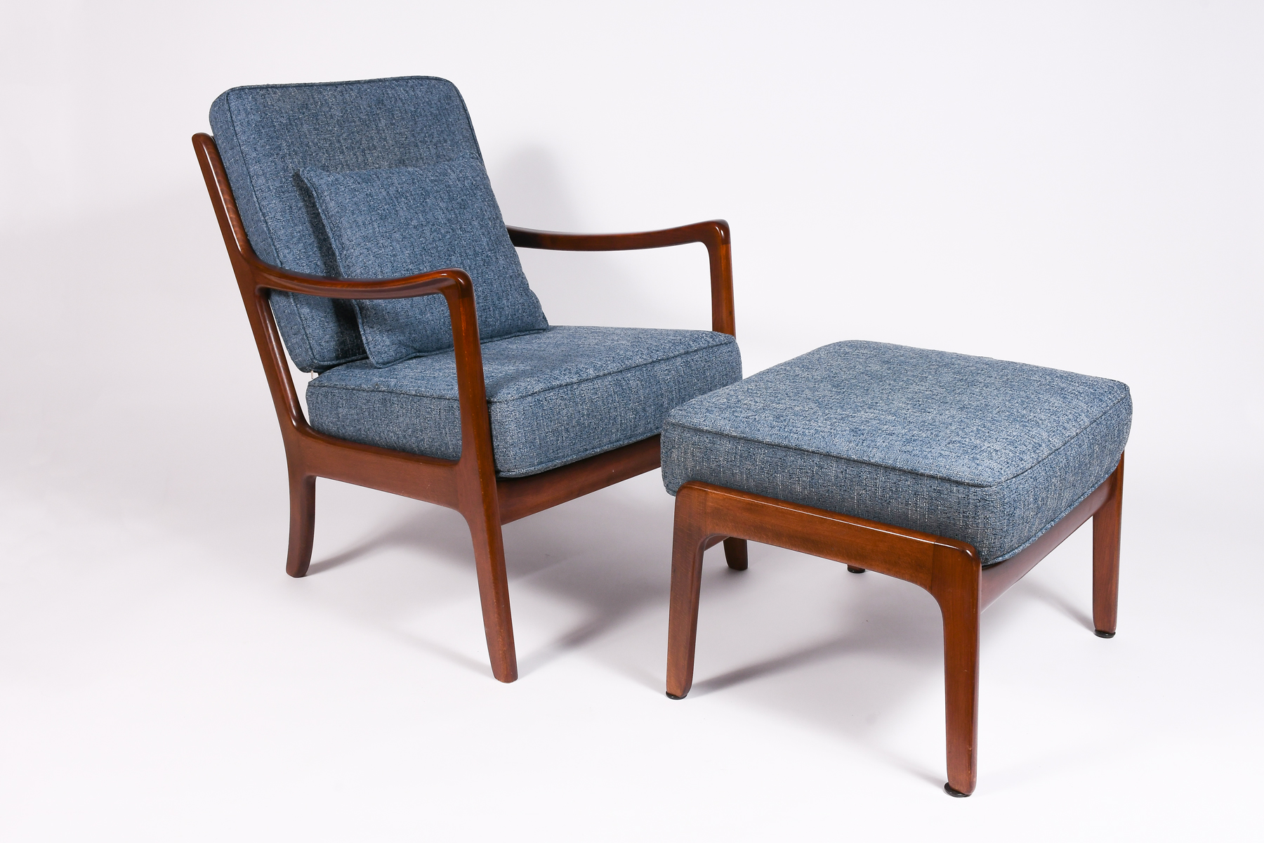 Appraisal: SELIG CHAIR OTTOMAN Circa 's Mid-Century modern armchair with matching