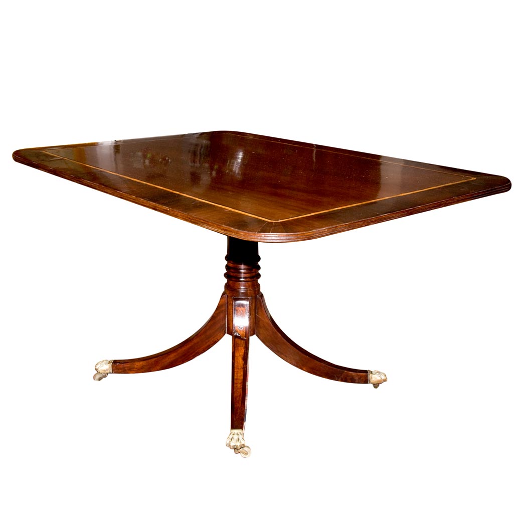 Appraisal: George III Style Banded Mahogany Breakfast Table Height inches width