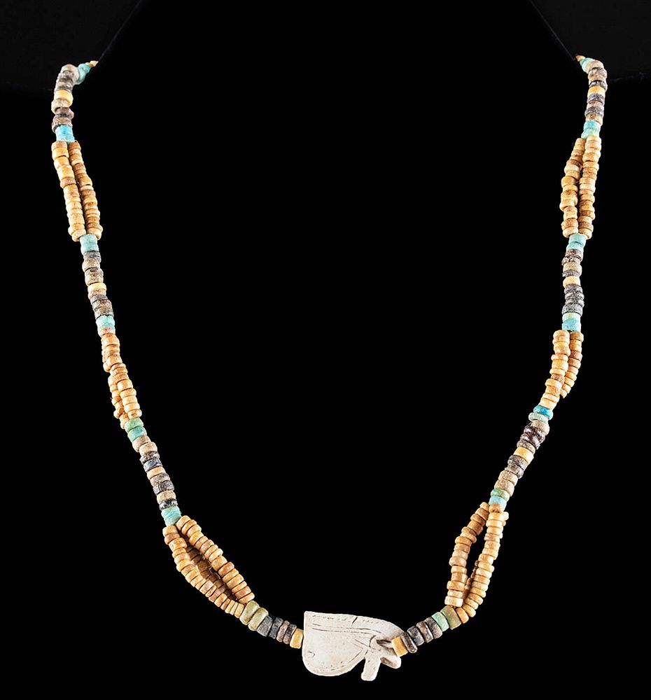 Appraisal: Egyptian Faience Bead Necklace w Eye of Horus Ancient Egypt