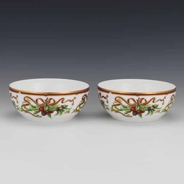 Appraisal: TWO TIFFANY HOLIDAY ROUND VEGETABLE BOWLS x each Tiffany Co