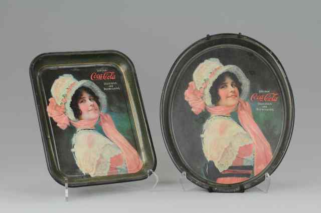 Appraisal: COCA-COLA BETTY SERVING TRAYS Includes rectangular and oval examples of