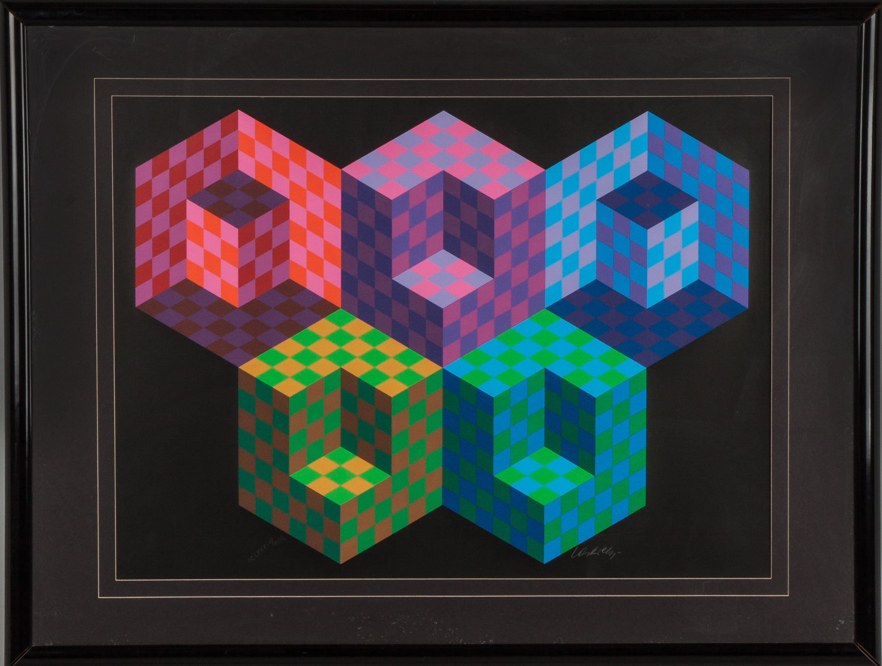 Appraisal: Victor Vasarely Hungarian French - Hexa Sgn in pencil lower