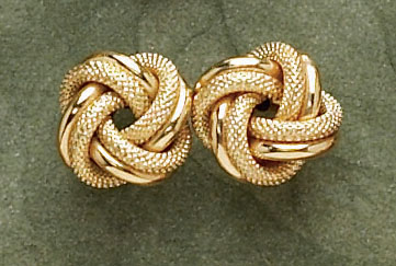 Appraisal: GOLD LOVE KNOT EARRINGS k yellow gold knot style earrings