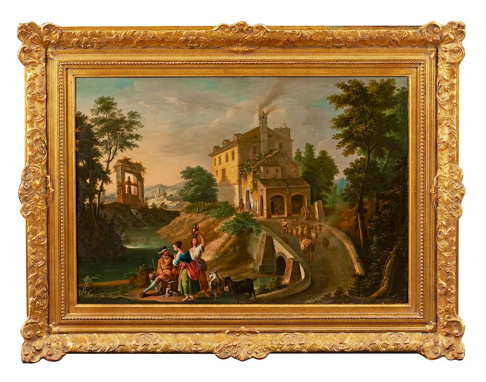 Appraisal: Continental th Century Continental th Century A Pastoral Scene oil