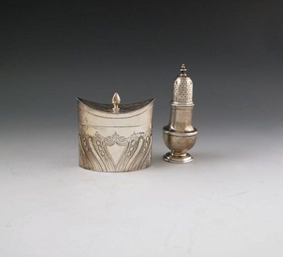 Appraisal: A silver tea caddy by James Dixon and Sons Sheffield