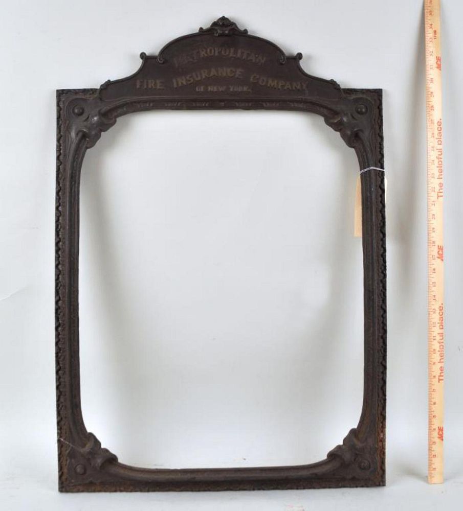 Appraisal: Cast Iron Frame Metropolitan Fire Ins Co NY high wide