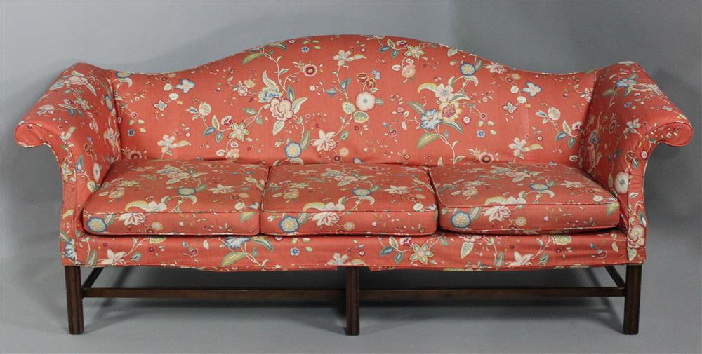 Appraisal: KITTINGER CHIPPENDALE STYLE MAHOGANY CAMELBACK SOFA a serpentine tight back