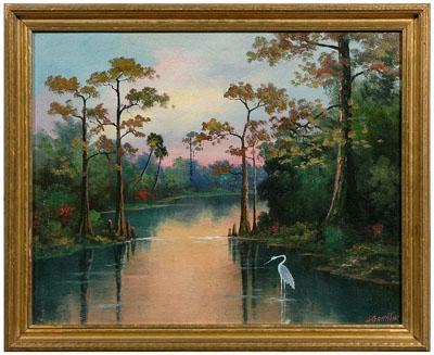 Appraisal: Lorenz Griffith painting Florida North Carolina - Southern swamp with