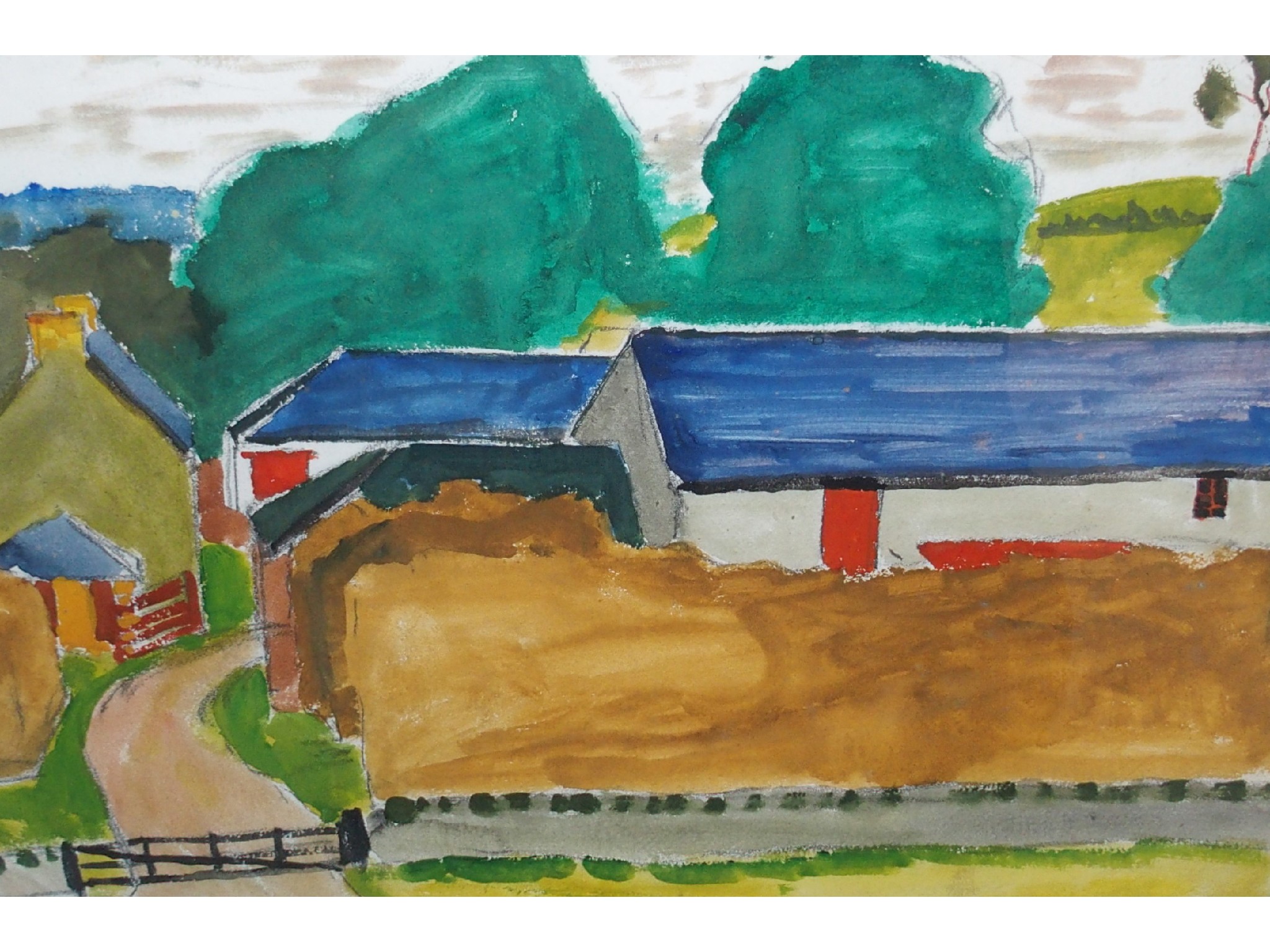 Appraisal: JOHN MCNAIRN Road to the farm signed watercolour