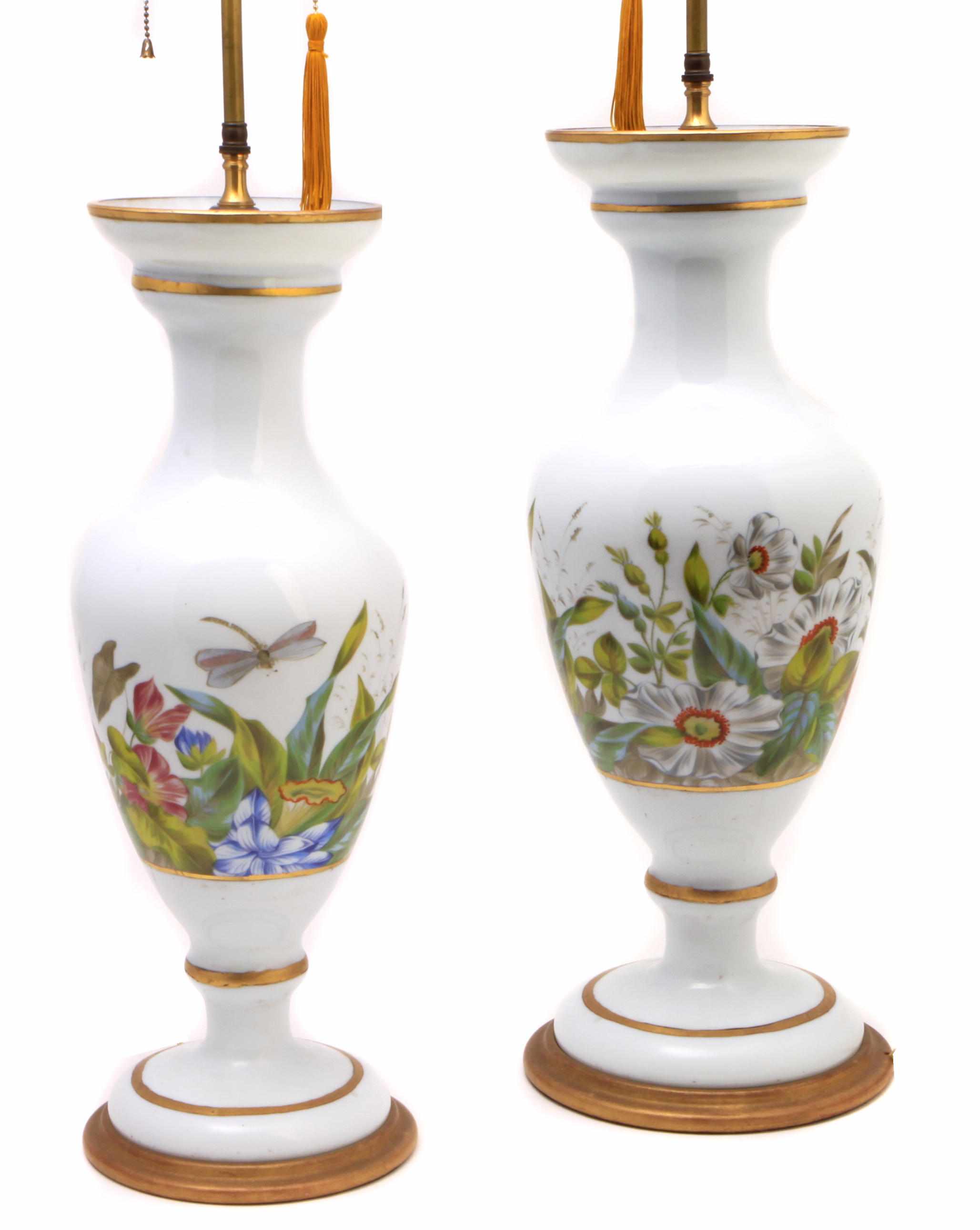 Appraisal: A pair of Continental hand painted porcelain vases now as