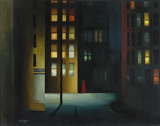 Appraisal: AUGUST MOSCA American - Apartment Buildings - Bronx oil on