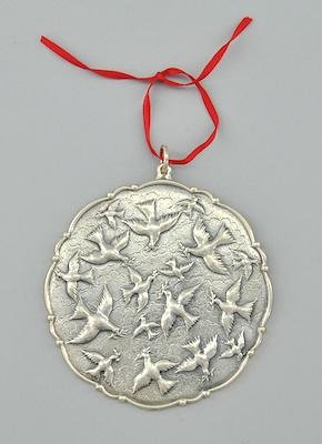 Appraisal: A Buccellati Sterling Silver Ornament Doves with laurel sprigs in