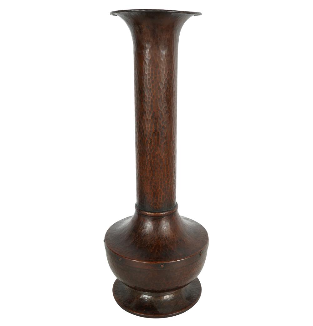 Appraisal: ROYCROFT TALL AMERICAN BEAUTY COPPER VASEstamped to underside inches diameter