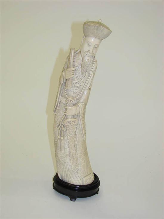 Appraisal: IVORY CARVING OF EMPEROR China late th-early th century He