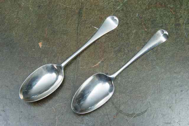 Appraisal: A GEORGE SILVER HANOVERIAN PATTERN SPOON date letter indistinct possibly