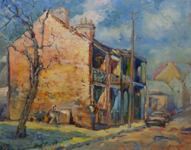 Appraisal: B Grunstein Line in Redfern oil on canvas signed and