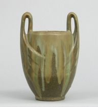 Appraisal: Denbac French Pottery Vase early th Century A double-handled vase