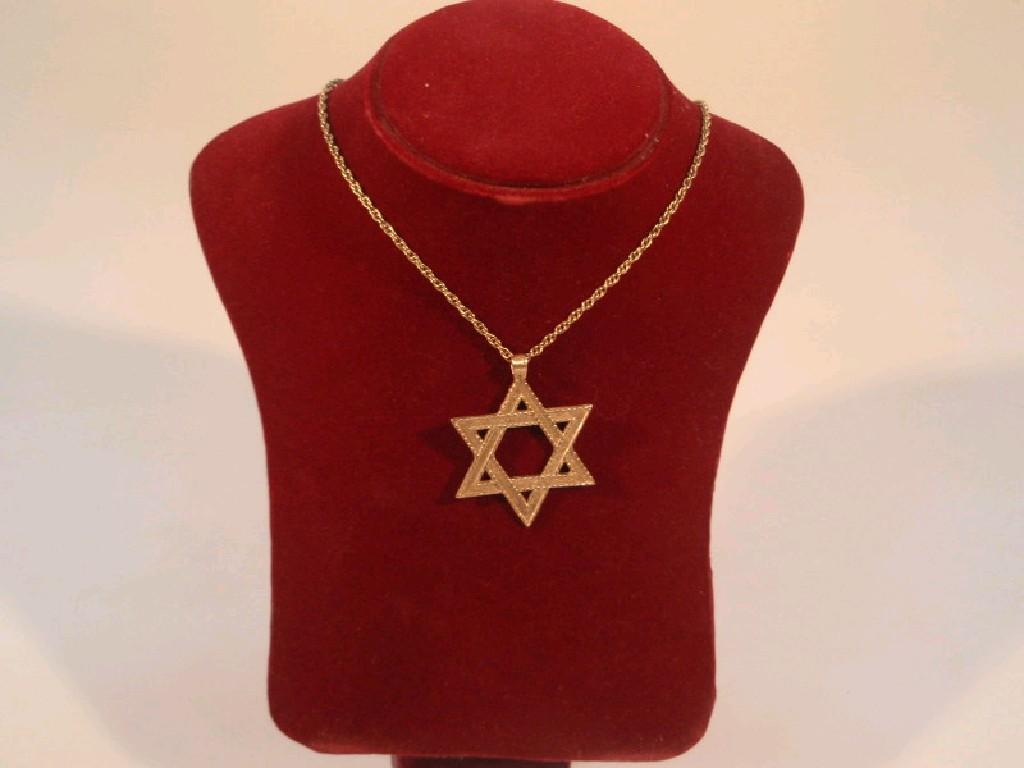 Appraisal: A pendant a Star of David and chain ct gold