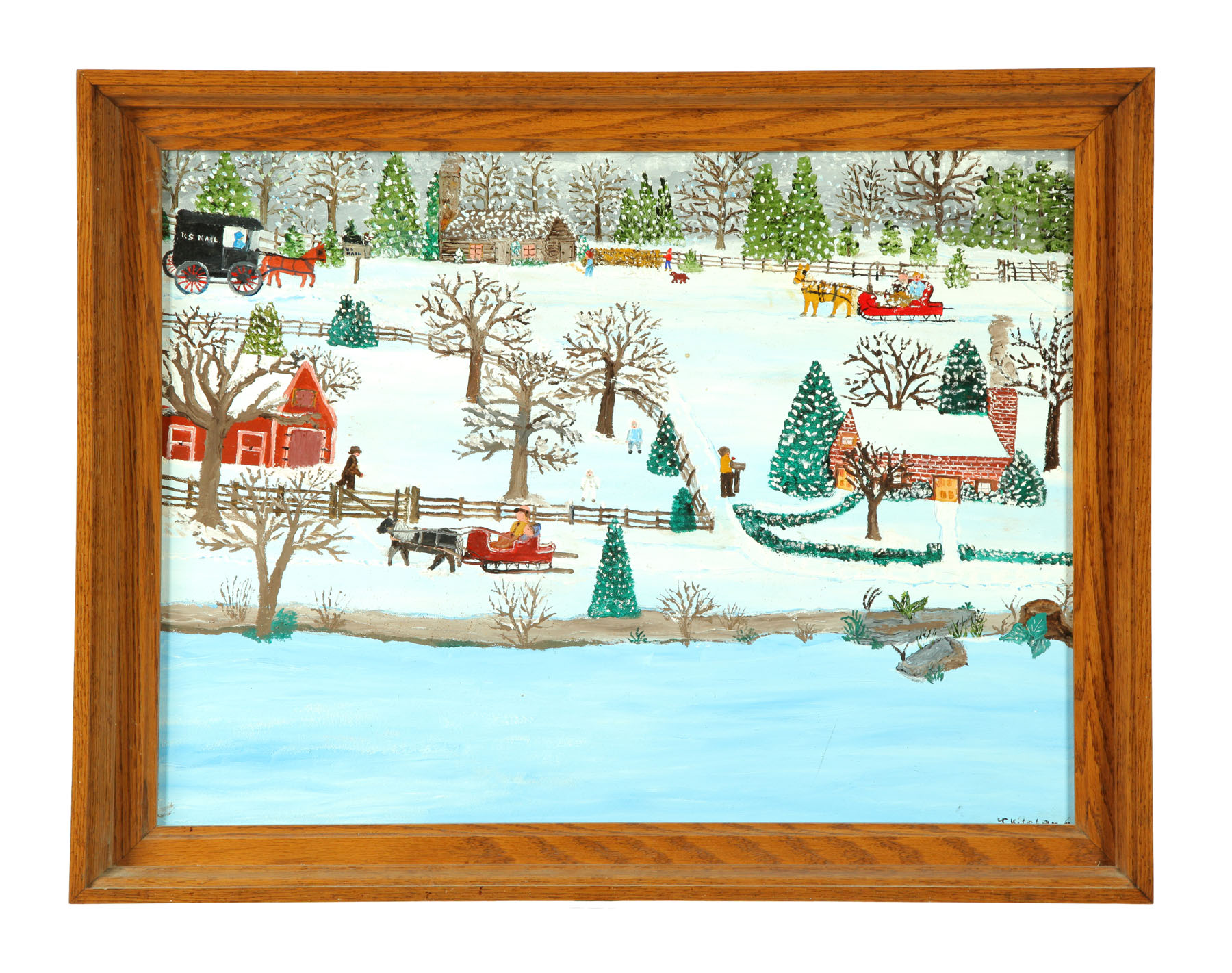 Appraisal: WINTER SCENE BY TELLA KITCHEN OHIO - Acrylic on canvas