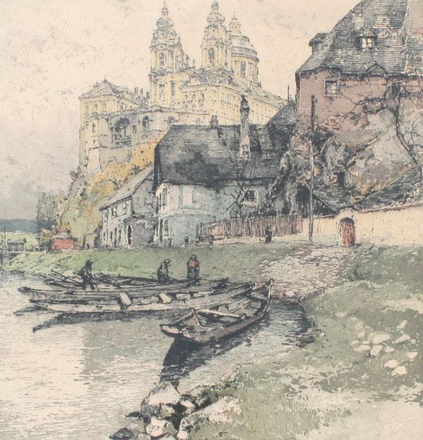 Appraisal: KASIMIR Luigi Austria - European Scene Color Etching and Aquatint