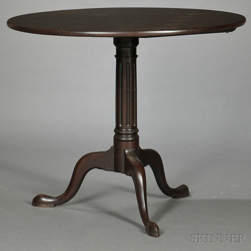 Appraisal: Mahogany Tilt-top Tea Table probably Massachusetts late th century the