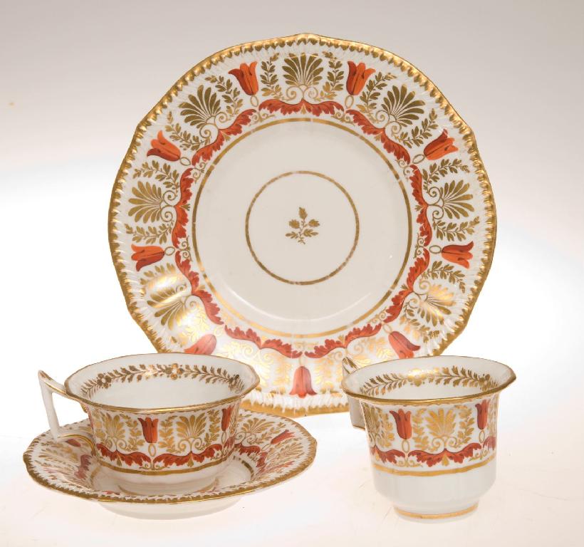 Appraisal: ENGLISH TRIO EARLY th CENTURY the cup saucer and plate