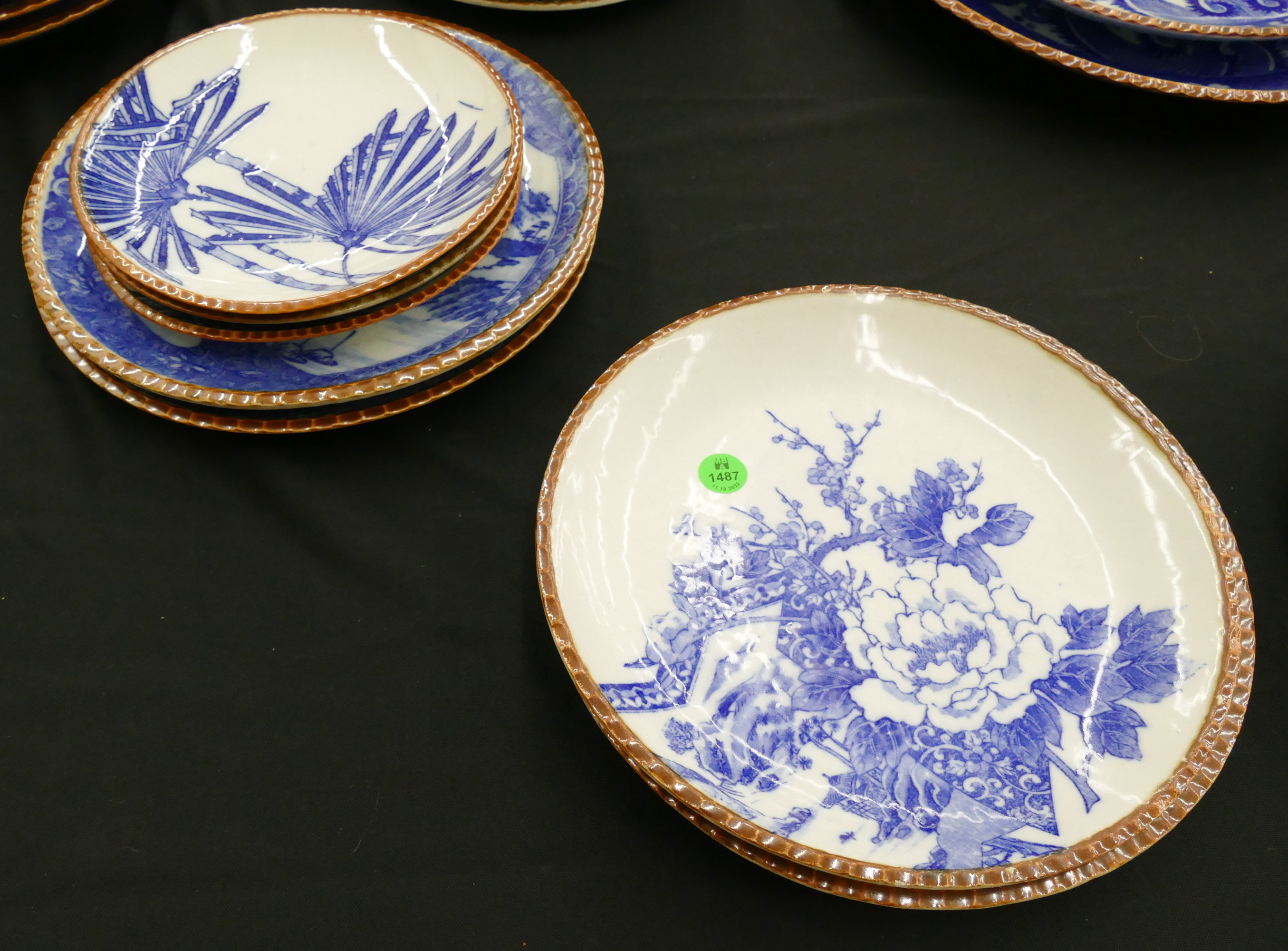 Appraisal: Pairs Japanese Igezara Floral Dishes- '' to ''