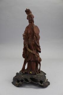 Appraisal: Carved Chinese Figure on Base Carved Chinese Figure on Base