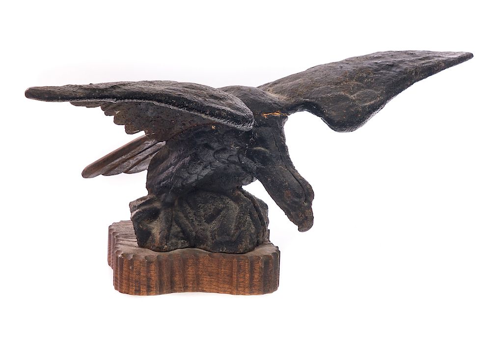 Appraisal: Cast Iron Eagle Architectual Building Finial Measures tall wide Good