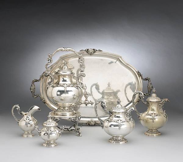 Appraisal: An Italian standard silver five piece tea and coffee set