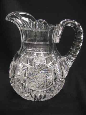 Appraisal: Brilliant Period Cut Glass Pitcher elaborate cutwork with pinwheel diamond