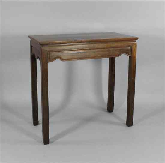 Appraisal: A Chinese rosewood table on scroll legs ft ins x