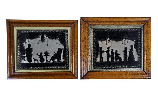 Appraisal: Regency Scottish Schoolinteriorsfour interior scenes with numerous figures one inscribed