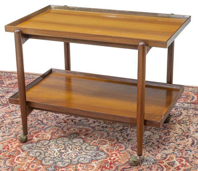 Appraisal: Italian mid-century modern teak service cart c s fitted with