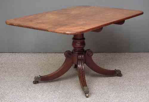 Appraisal: A George IV mahogany rectangular breakfast table on quadruple splayed