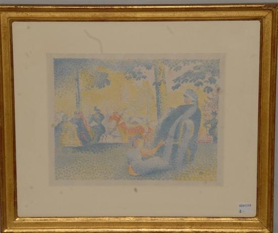 Appraisal: HENRI EDMUND CROSS - Colored lithograph Le Champs Elysee Unsigned