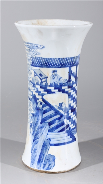 Appraisal: Chinese blue and white porcelain beaker vase some wear and