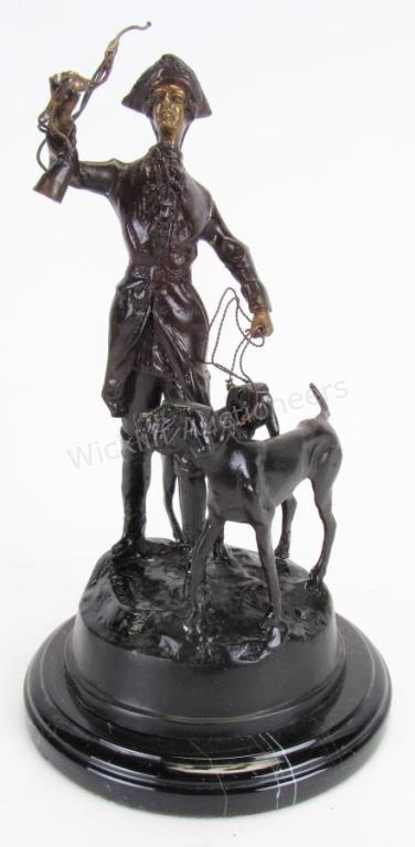 Appraisal: After Pierre-Jules Mene French - Bronze Hunter and Hounds depicting