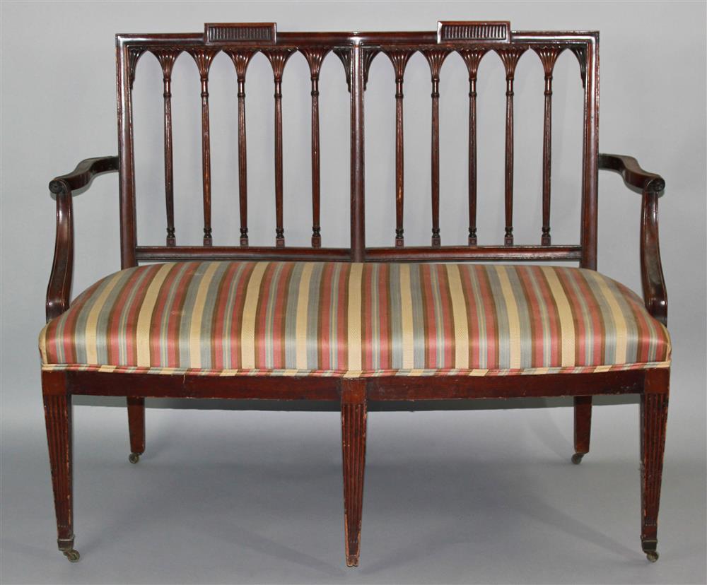 Appraisal: FEDERAL SLOVER AND TAYLOR STYLE MAHOGANY DOUBLE CHAIR BACK SETTEE