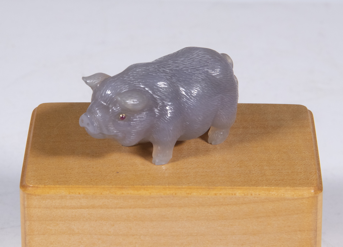 Appraisal: RUSSIAN CARVED HARDSTONE PIG Carved Agate Sculpture depicting a standing