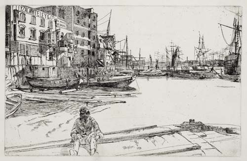 Appraisal: JAMES A M WHISTLER Eagle Wharf Etching on antique cream