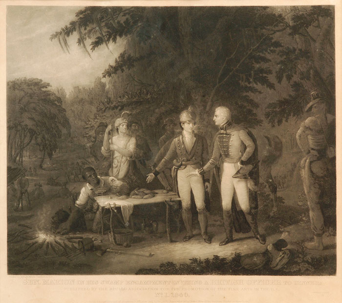 Appraisal: GEN MARION IN HIS SWAMP ENCAMPMENT INVITING A BRITISH OFFICER