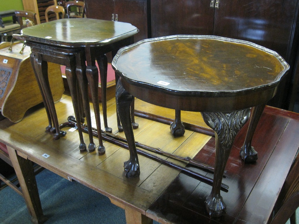 Appraisal: Lot comprising occasional table nest of tables and two walking