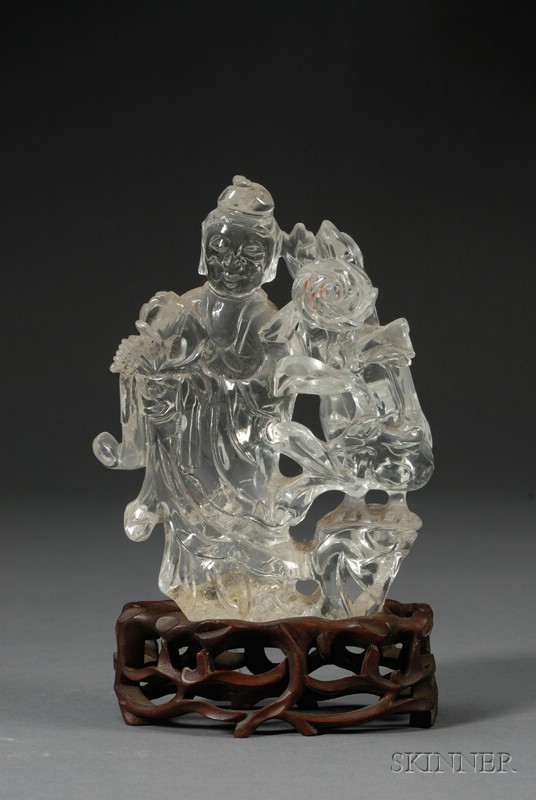 Appraisal: Rock Crystal Carving China th century figure of Hsi Wang