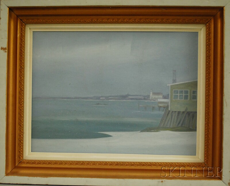 Appraisal: John Mulcahy American b Winter View at Provincetown Harbor Signed