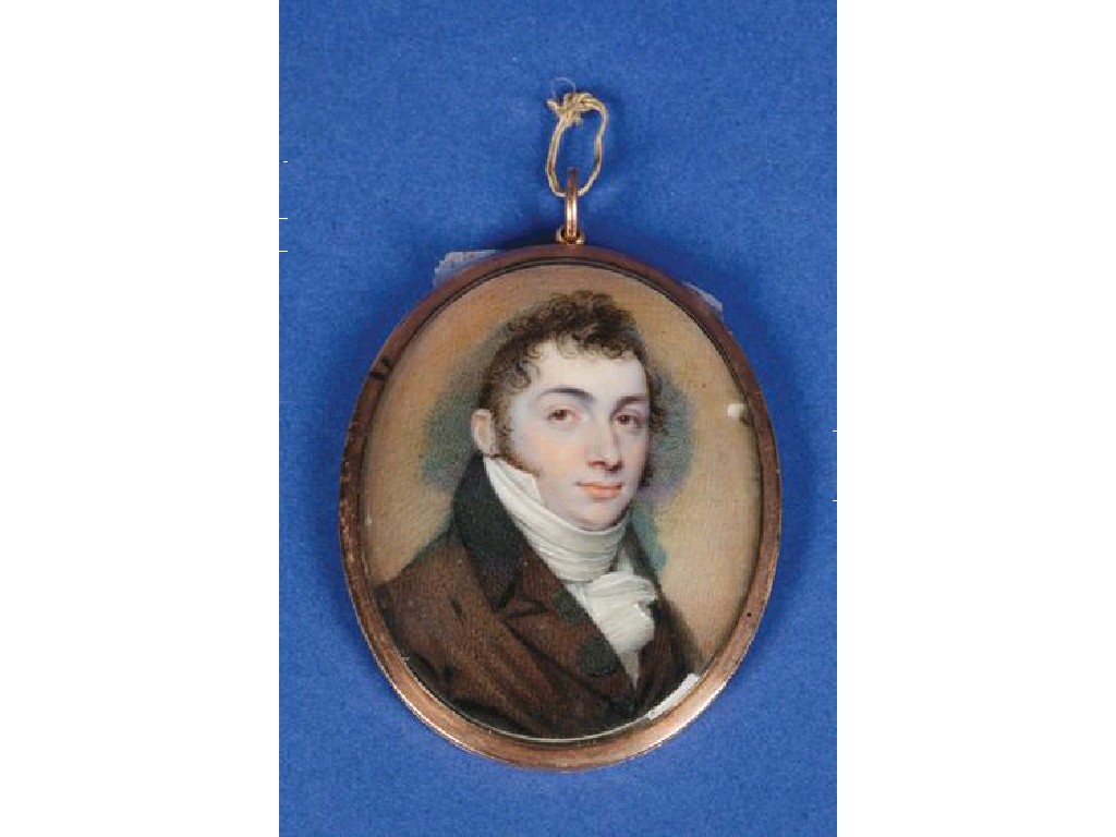 Appraisal: MANNER OF GEORGE ENGELHEART A portrait miniature of a gentleman