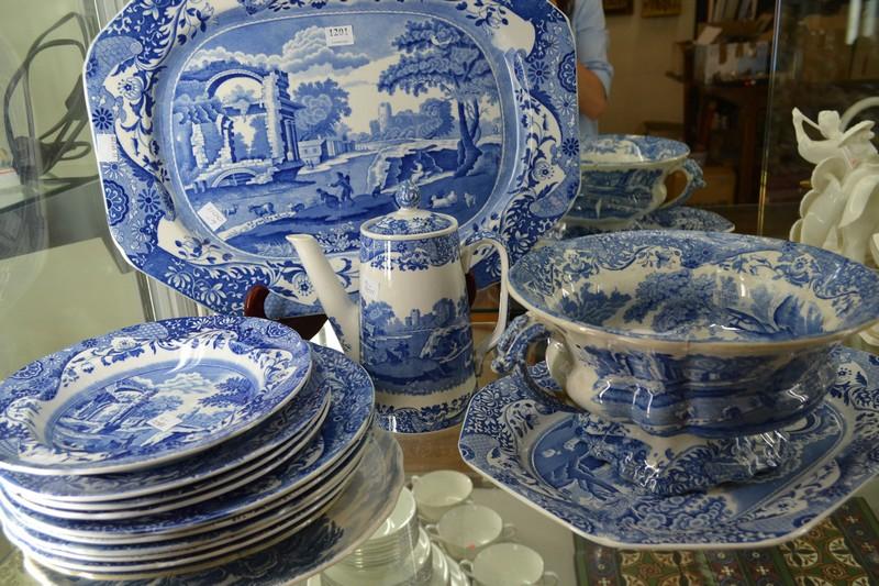 Appraisal: A COLLECTION OF BLUE AND WHITE TRANSFER PRINT SPODE WARE