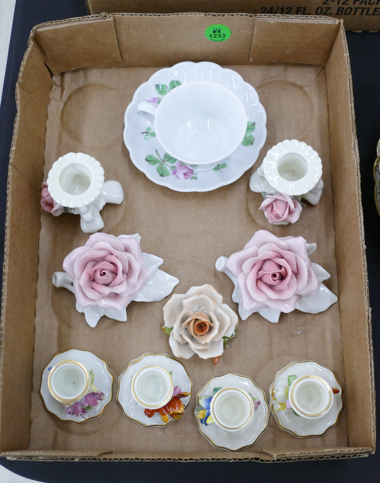 Appraisal: Box Dresden Porcelain Table Flowers etc