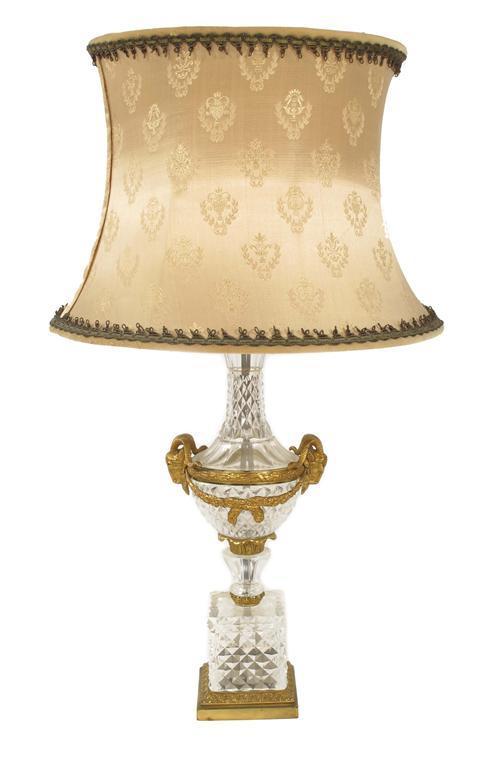 Appraisal: A glass and ormolu mounted table lamp