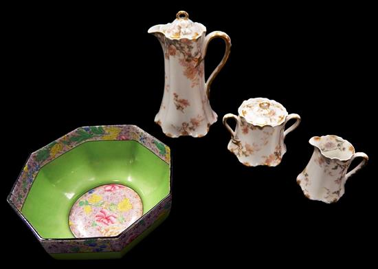 Appraisal: th C French and English china four pieces total -pc